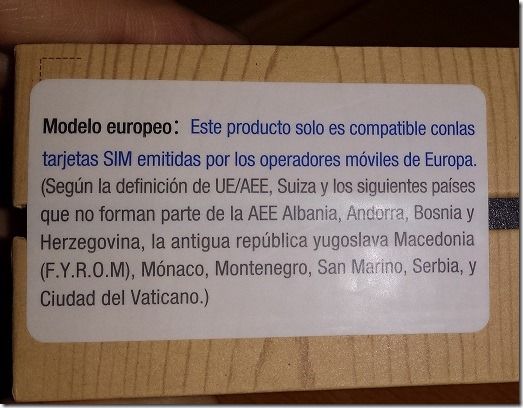Samsung Galaxy Note 3 aviso región