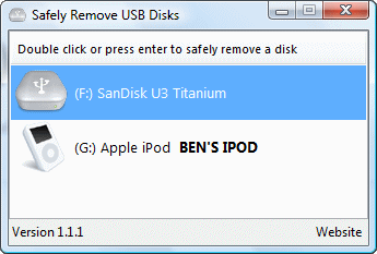 USB Disk Ejector en Homotecno