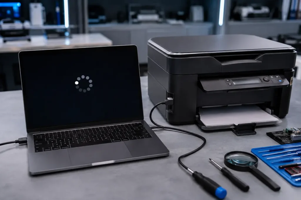 Portátil bloqueado al conectarse por USB a una impresora multifunción