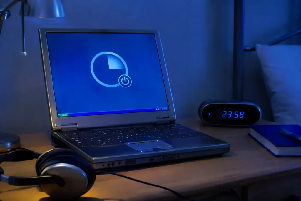 Portátil de 2008 con un temporizador de apagado automático antes de dormir