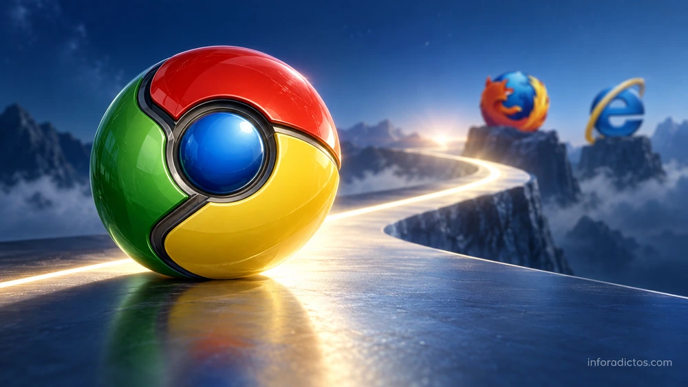 Google Chrome abre camino con Firefox e Internet Explorer al fondo