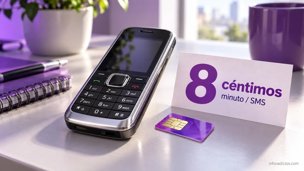 Móvil con teclado y una tarjeta de 8 céntimos por minuto y SMS, la nueva tarifa de Yoigo