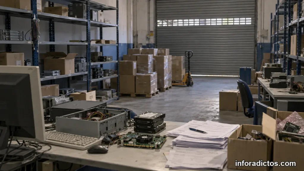 Cajas de componentes y documentos de RMA ante el cierre de un mayorista informático