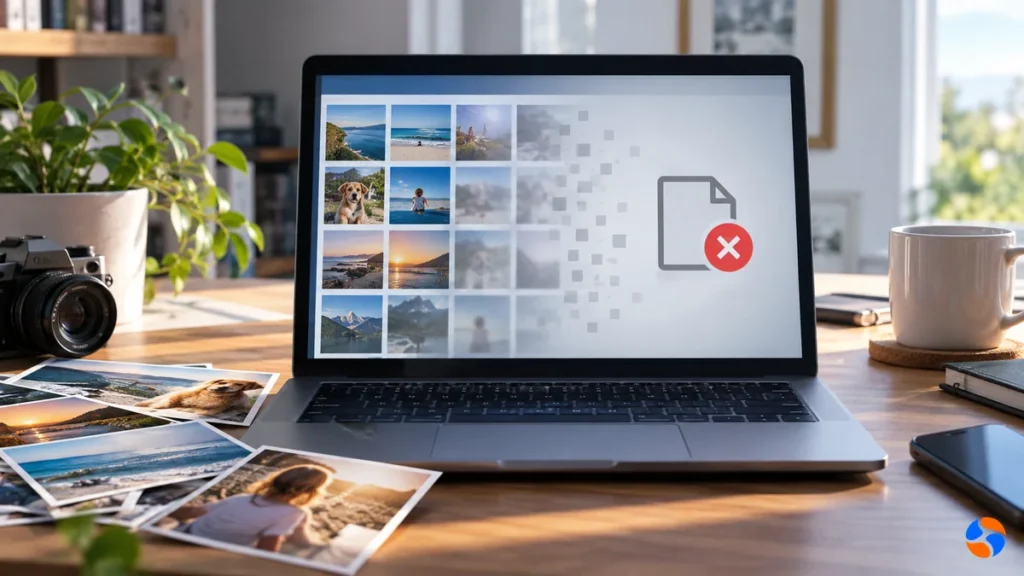 Portátil con una fototeca digital que deja de estar disponible