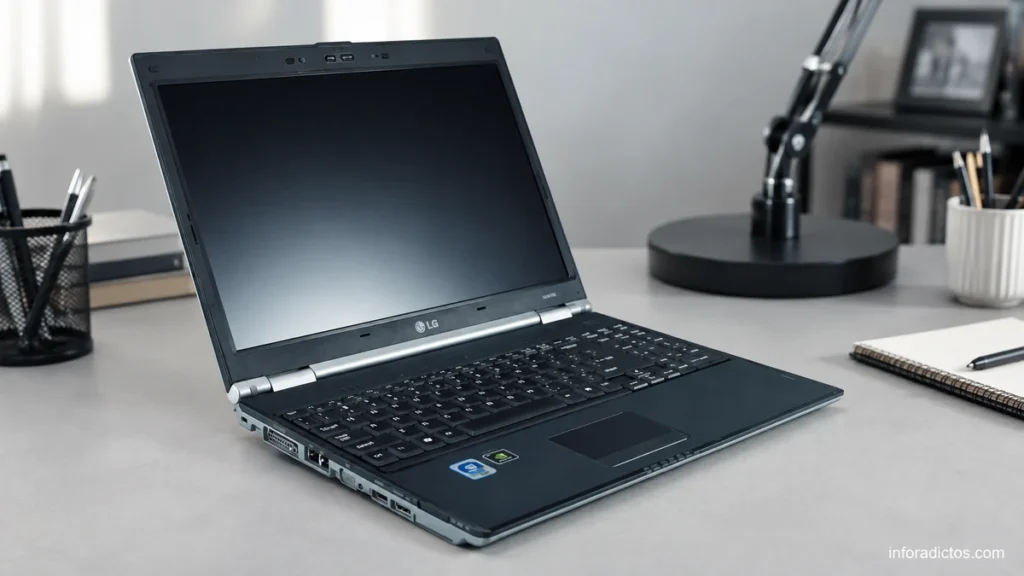 Recreación del portátil LG S510 sobre un escritorio