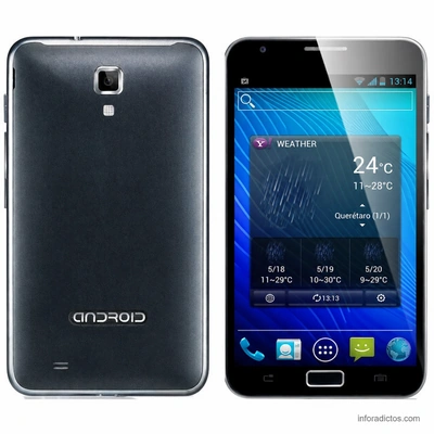 Vistas frontal y trasera del móvil Dual SIM Funker r500dsi