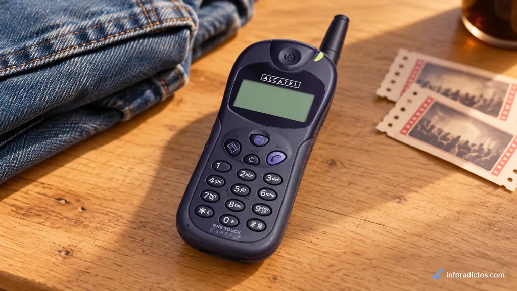 Alcatel One Touch Easy junto a unos vaqueros y entradas de cine