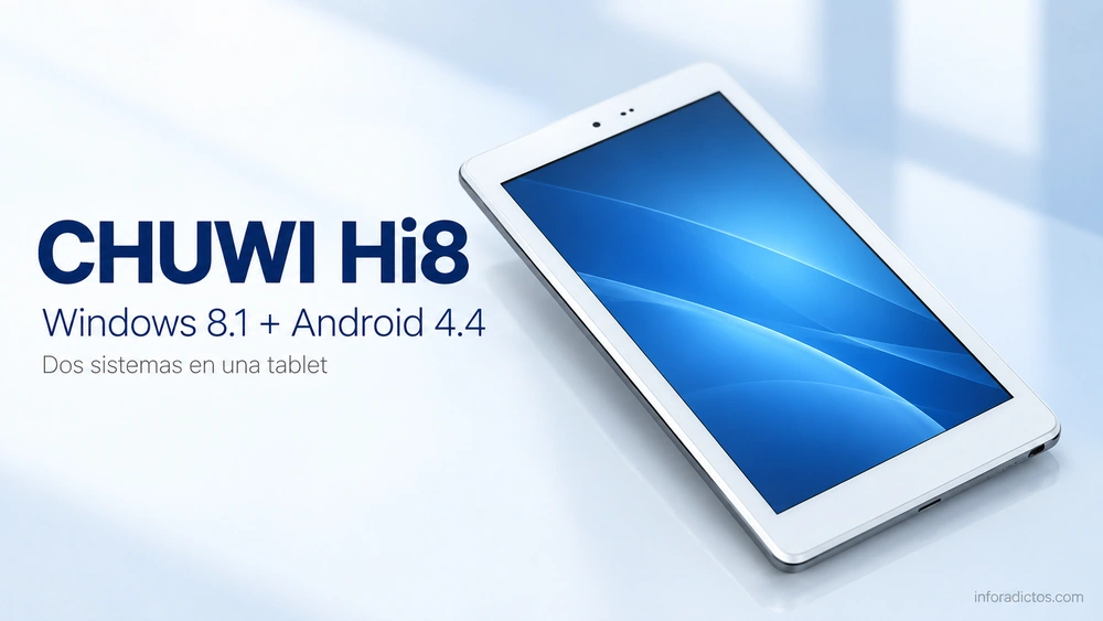 Tablet Chuwi Hi8 blanca con arranque dual Windows 8.1 y Android 4.4