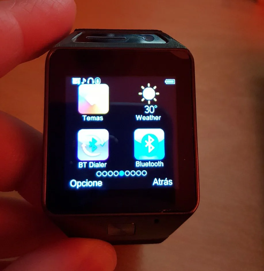Menú de aplicaciones del smartwatch GV08S