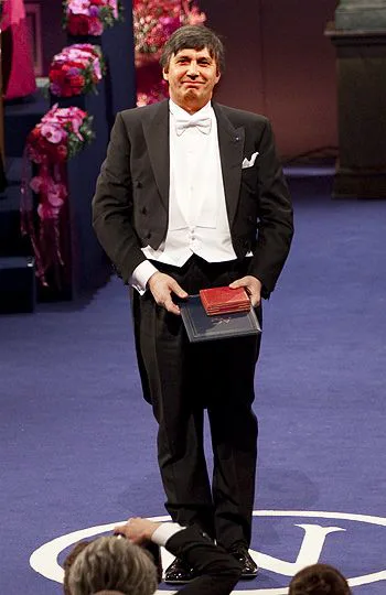 Andre Geim durante la ceremonia de entrega del Premio Nobel