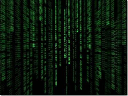 Código digital inspirado en Matrix Columnas de código verde sobre fondo negro al estilo Matrix