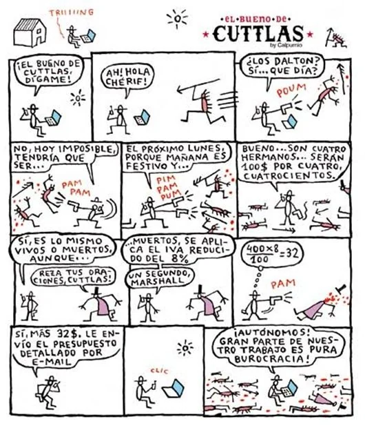 Viñeta de Cuttlas sobre los autónomos Viñeta de Cuttlas, de Calpurnio, sobre los autónomos y la burocracia