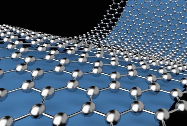 Representación tridimensional de una lámina de grafeno