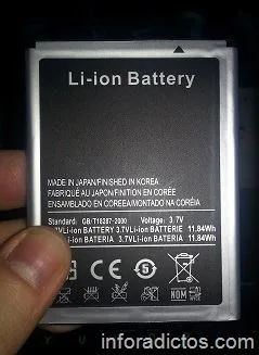 Batería de ion de litio incluida con el teléfono Funker R500DSI