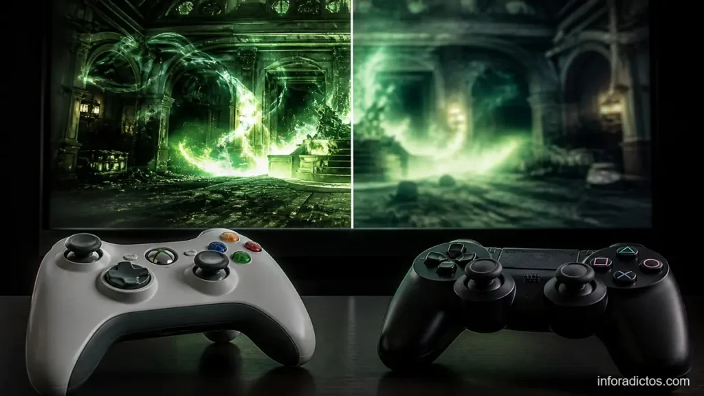 Mandos de Xbox 360 y PlayStation 3 frente a una comparativa gráfica de Ghostbusters