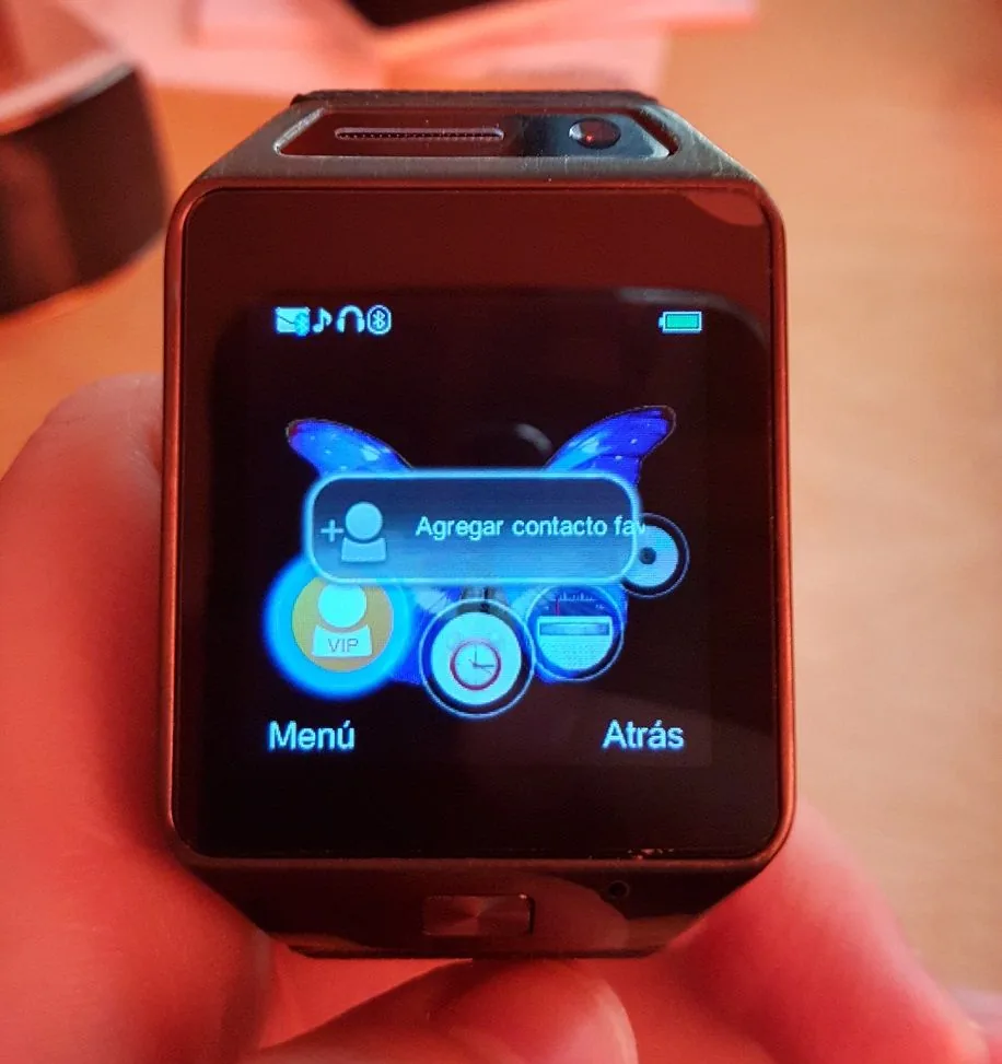 Menú de acceso rápido del smartwatch GV08S