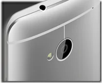 Cámara trasera del HTC One Detalle de la cámara trasera y la carcasa metálica del HTC One