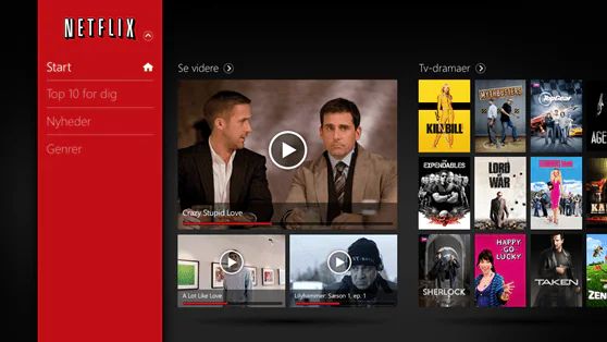 Interfaz de Netflix Interfaz de Netflix mostrada en un televisor