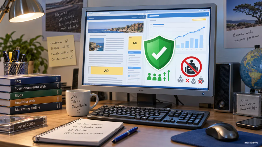 Panel de publicidad web protegido frente a clics automáticos y tráfico no válido