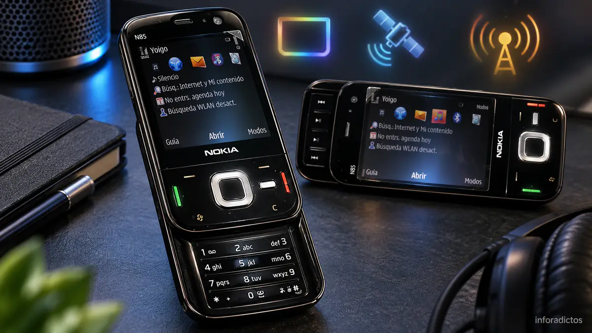 Nokia N85 negro con doble deslizamiento, pantalla OLED, GPS y emisor FM