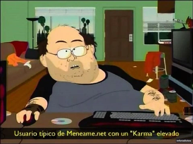 Usuario de Menéame con karma elevado Viñeta de un usuario típico de Menéame con karma elevado