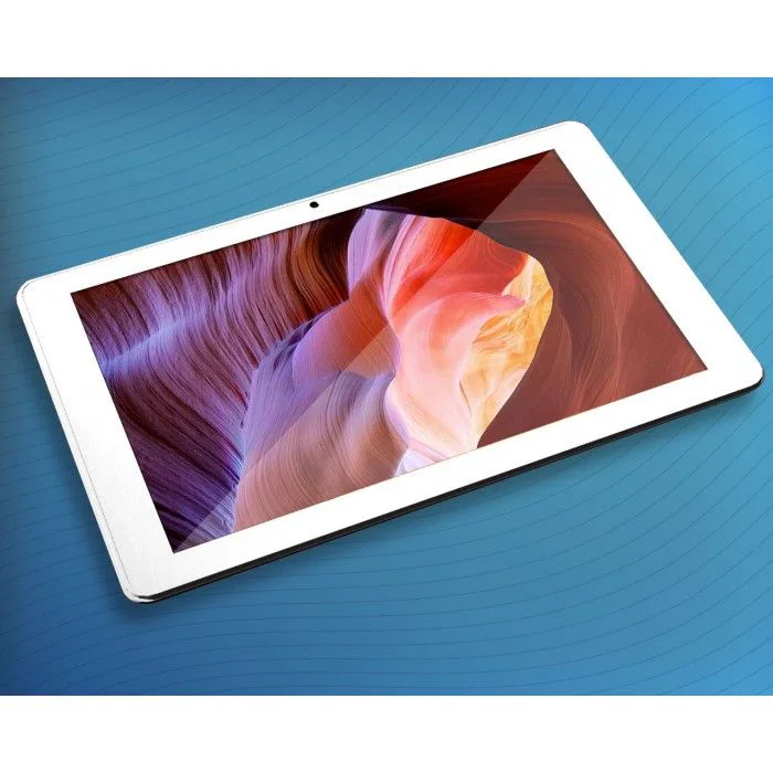 Tablet Nibbio 3G vista en perspectiva con una imagen en pantalla
