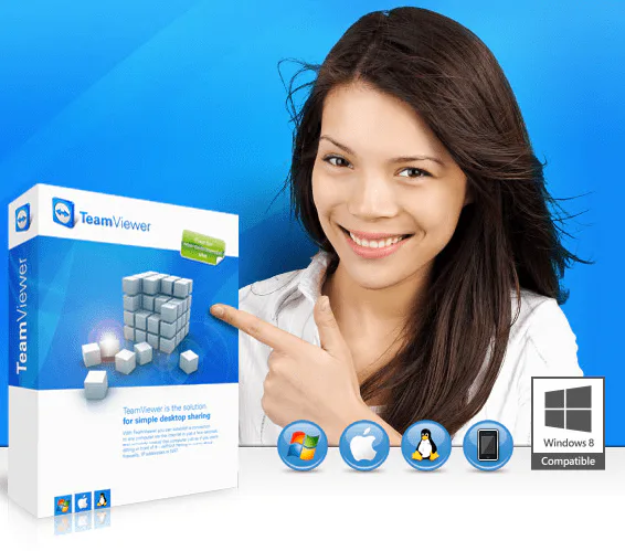 Presentación promocional de TeamViewer 8 para Windows, macOS, Linux y móviles