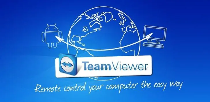 Logotipo de TeamViewer con dispositivos conectados a distancia
