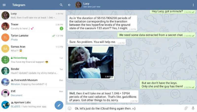 Versión de escritorio de Telegram Conversaciones abiertas en la versión de escritorio de Telegram