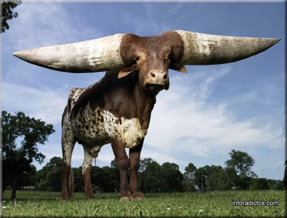 Toro con enormes cuernos en la imagen humorística compartida como respuesta en Forocoches