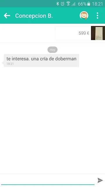 Oferta recibida en Wallapop Propuesta de cambiar un Samsung Galaxy S6 Edge por una cría de dóberman