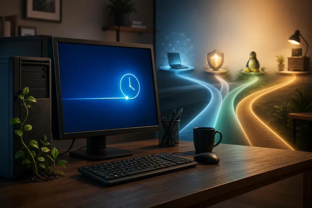 Ordenador todavía funcional ante varias opciones tras el fin del soporte de Windows 10